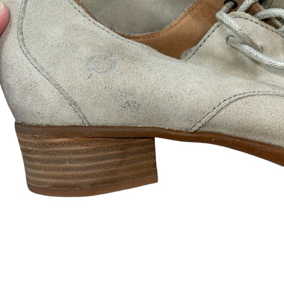 Born Women's Shoes Size 11 Gray Leather Upper Lace Up Slip On Block Heel - Picture 9 of 12